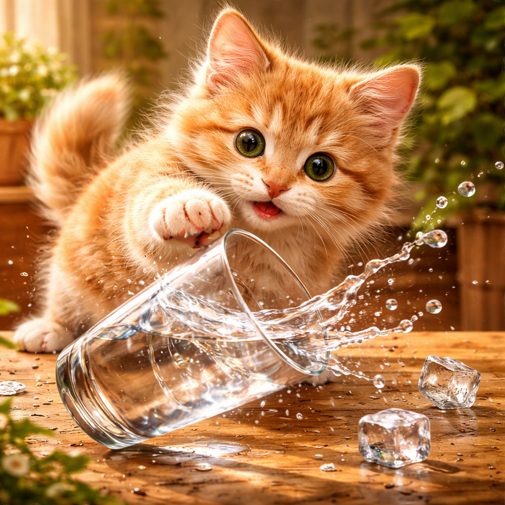 O Mistério das Coisas no Chão: Por que gatos derrubam tudo?