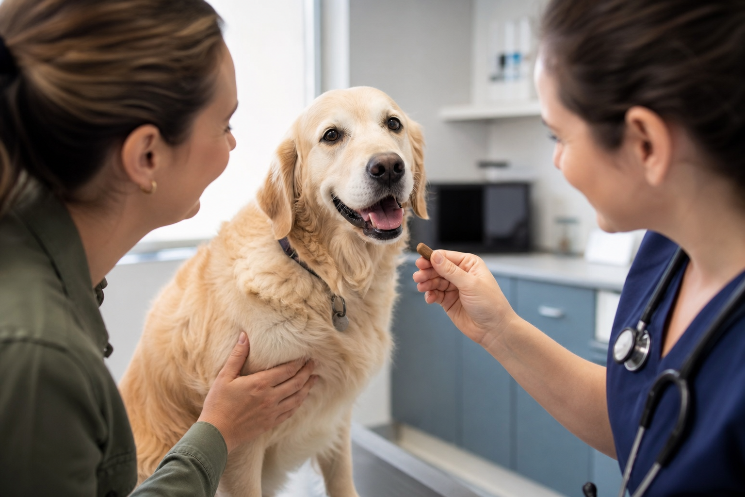 Cão com medo do veterinário: o bizu da visita feliz