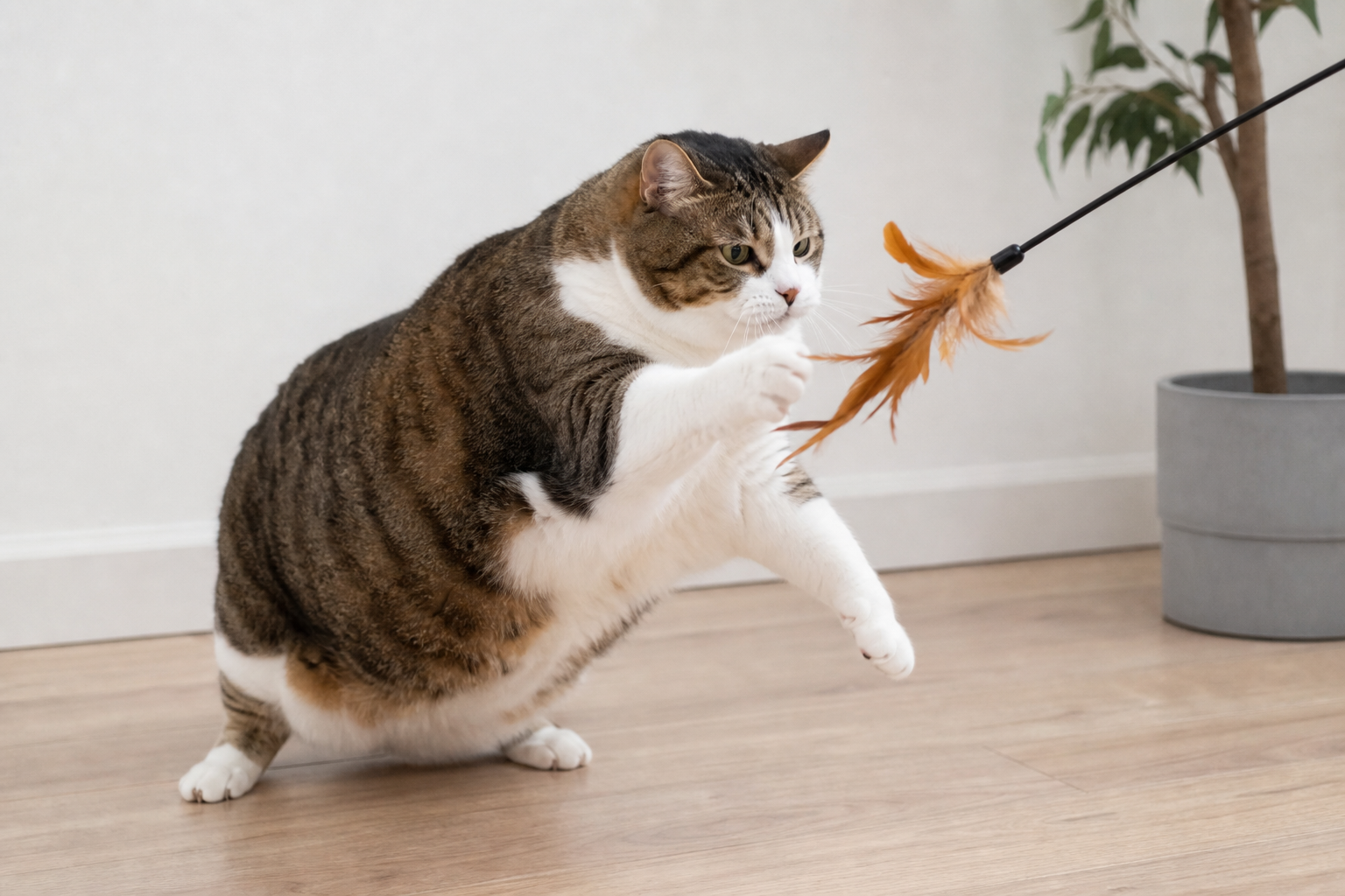 Gato obeso e brincadeira: o bizu do movimento