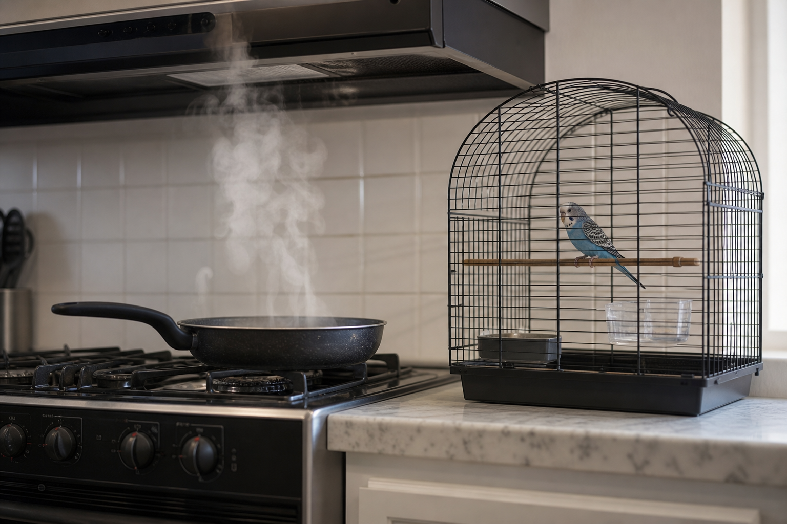 Gaiola na cozinha: o bizu da fumaça