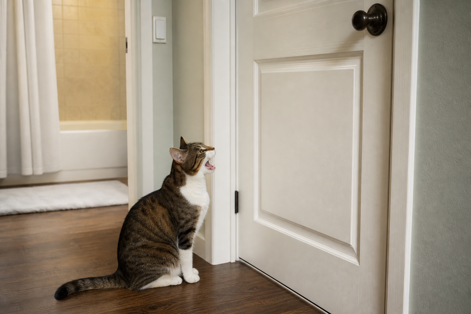 Gato que mia na porta do banheiro: o bizu da privacidade