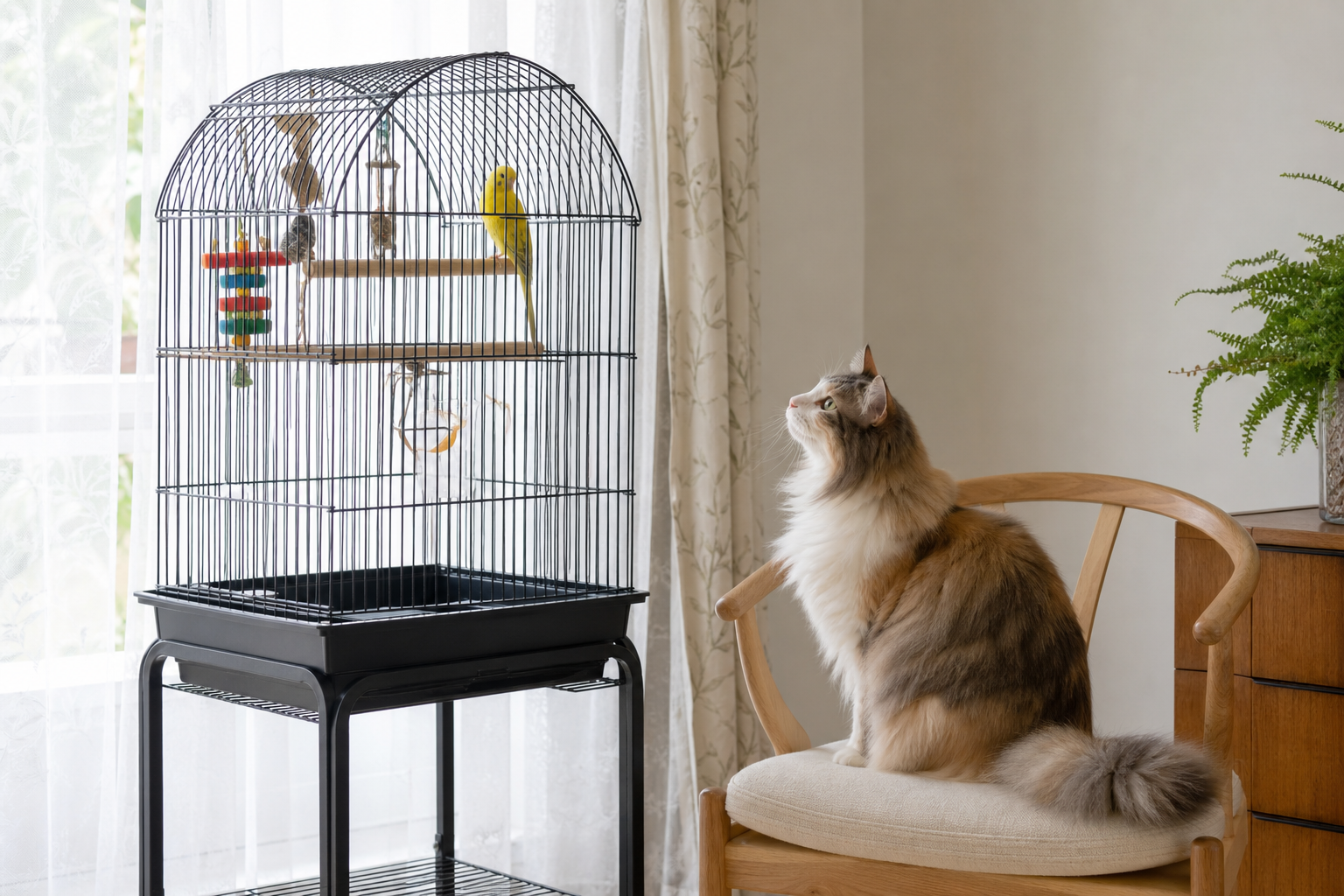 Gaiola no chão: o bizu da altura para aves